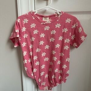 Pink Floral Toddler Romper
